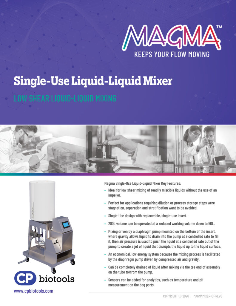 CP Biotools Magma Single-Use Liquid-Liquid Mixer